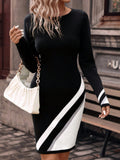 Buy SHEIN Clasi Color Block Sweater Dress in Pakistan