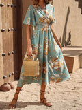 Buy SHEIN Clasi Floral Print Butterfly Sleeve A-line Dress in Pakistan
