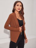Buy SHEIN Clasi Shawl Neck Open Front Solid Coat in Pakistan