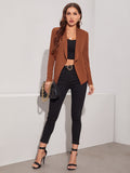 Buy SHEIN Clasi Shawl Neck Open Front Solid Coat in Pakistan