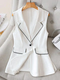 Buy SHEIN Clasi Women's Casual Color-Blocking Sleeveless Blazer in Pakistan