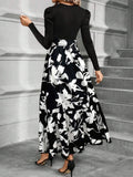 Buy SHEIN Clasi Women's Elegant Bowknot Splice Floral Print A-Line Dress in Pakistan