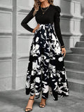Buy SHEIN Clasi Women's Elegant Bowknot Splice Floral Print A-Line Dress in Pakistan