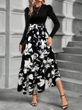 Buy SHEIN Clasi Women's Elegant Bowknot Splice Floral Print A-Line Dress in Pakistan