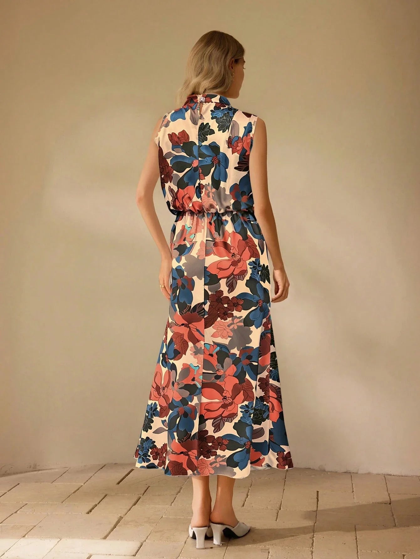 SHEIN Clasi Women's Elegant Floral Midi Dress