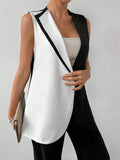 Buy SHEIN Clasi Women's Sleeveless Color Block Blazer Jacket in Pakistan