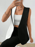 Buy SHEIN Clasi Women's Sleeveless Color Block Blazer Jacket in Pakistan