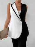 Buy SHEIN Clasi Women's Sleeveless Color Block Blazer Jacket in Pakistan
