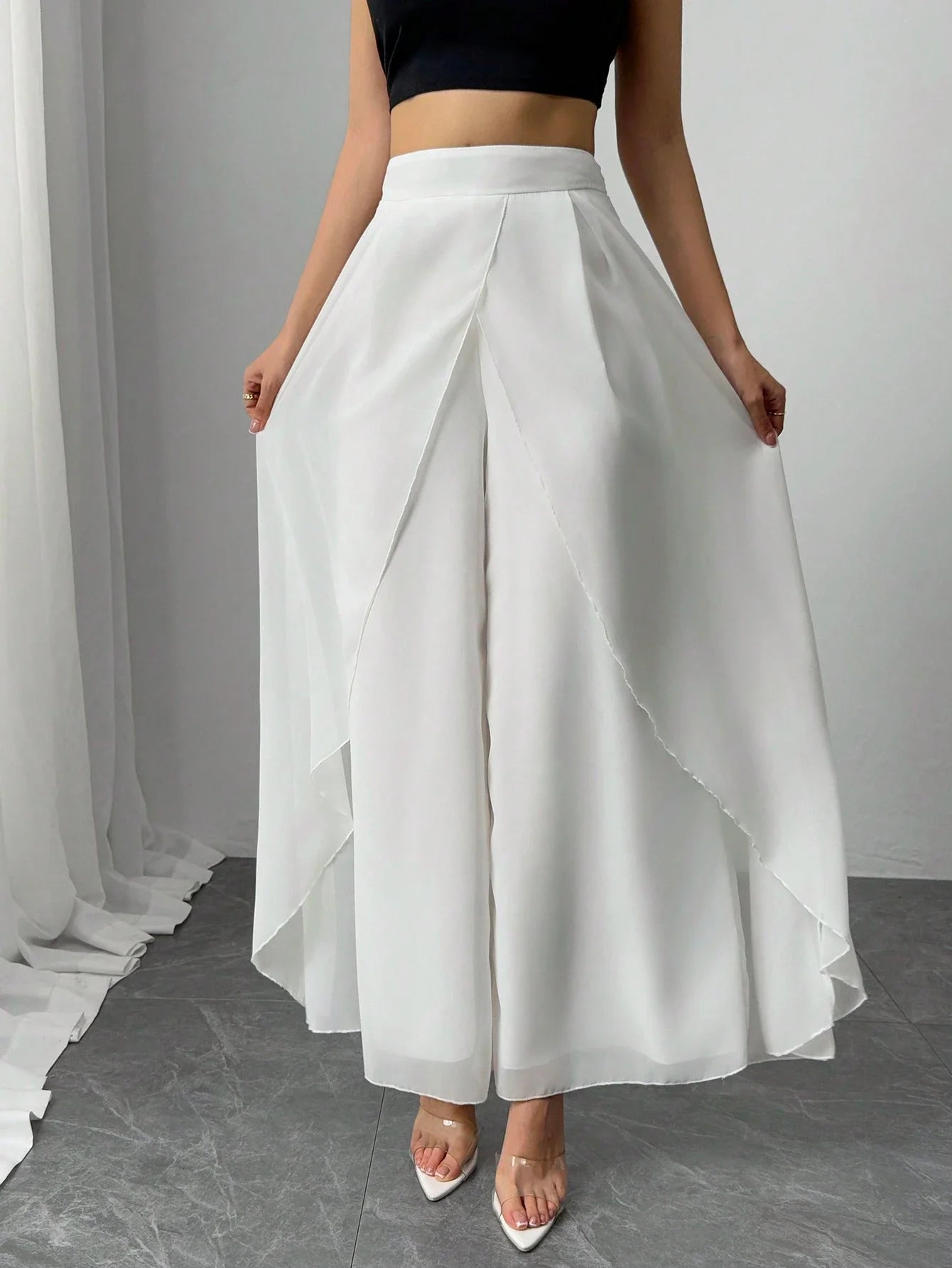 Buy SHEIN Clasi Women's Solid Color Casual Loose Wide Leg Pants in Pakistan