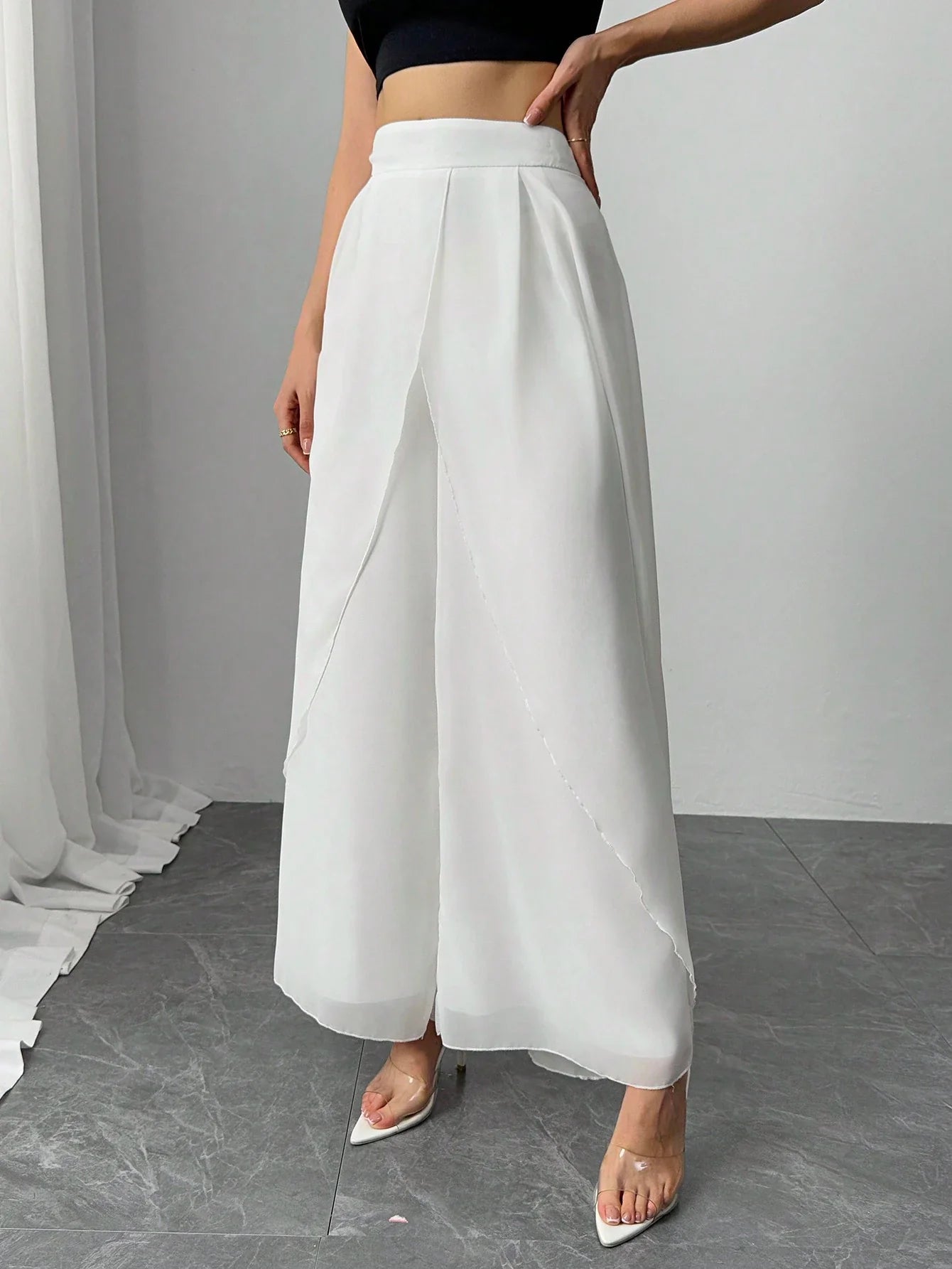 Buy SHEIN Clasi Women's Solid Color Casual Loose Wide Leg Pants in Pakistan
