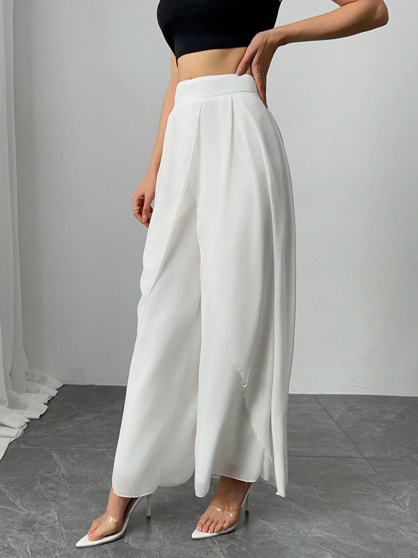 Buy SHEIN Clasi Women's Solid Color Casual Loose Wide Leg Pants in Pakistan