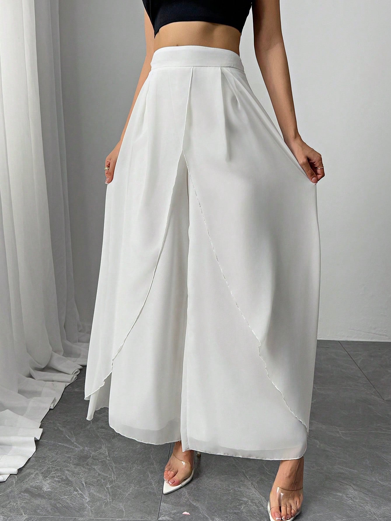 Buy SHEIN Clasi Women's Solid Color Casual Loose Wide Leg Pants in Pakistan
