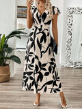Buy SHEIN Clasi Women's Summer Long V-Neck Branch Floral Dress With A-Line Waist in Pakistan