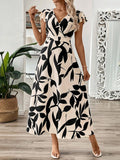 Buy SHEIN Clasi Women's Summer Long V-Neck Branch Floral Dress With A-Line Waist in Pakistan