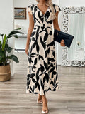 Buy SHEIN Clasi Women's Summer Long V-Neck Branch Floral Dress With A-Line Waist in Pakistan