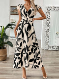 Buy SHEIN Clasi Women's Summer Long V-Neck Branch Floral Dress With A-Line Waist in Pakistan