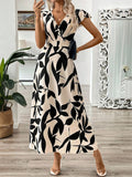 Buy SHEIN Clasi Women's Summer Long V-Neck Branch Floral Dress With A-Line Waist in Pakistan