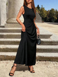 Buy SHEIN Clasi Women's Twist-Belt Black Casual Dress Maxi Women Outfi in Pakistan