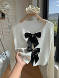Buy SHEIN Comfortcana Women's Autumn Winter Bowknot Tie Short Cardigan Sweater in Pakistan