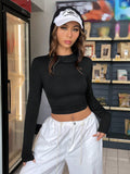Buy SHEIN Coolane Solid Hooded Crop Tee in Pakistan