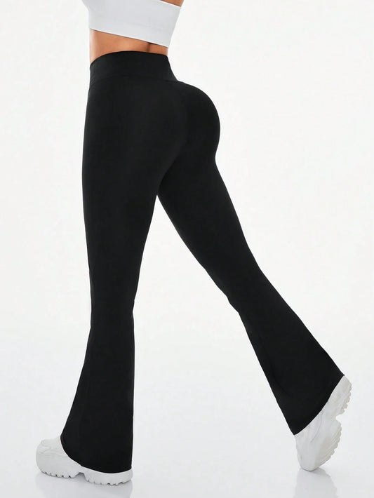 Buy SHEIN Daily&Casual Women's Solid Color Flare Activewear Pants in Pakistan