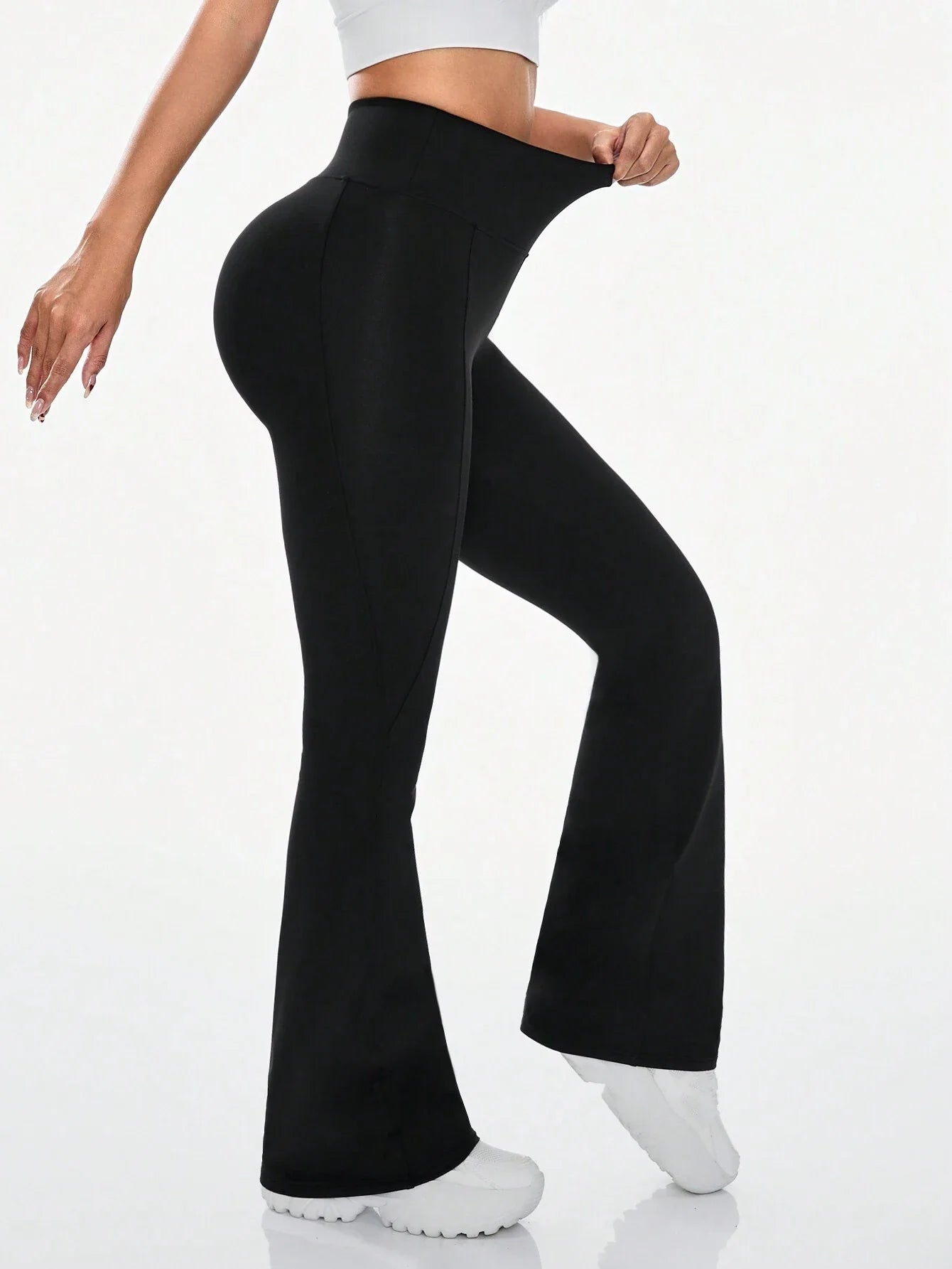 Buy SHEIN Daily&Casual Women's Solid Color Flare Activewear Pants in Pakistan