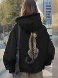 Buy SHEIN EZwear 1pc Women Animal Print Casual Hoodies Sweatshirt in Pakistan