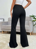Buy SHEIN EZwear Balletcore Seam Front Flare Leg Back Pants in Pakistan