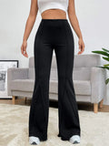 Buy SHEIN EZwear Balletcore Seam Front Flare Leg Back Pants in Pakistan