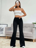 Buy SHEIN EZwear Balletcore Seam Front Flare Leg Back Pants in Pakistan