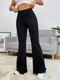 Buy SHEIN EZwear Balletcore Seam Front Flare Leg Back Pants in Pakistan