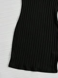 Buy SHEIN EZwear Black Ribbed Cami Bodycon Mini Dress in Pakistan