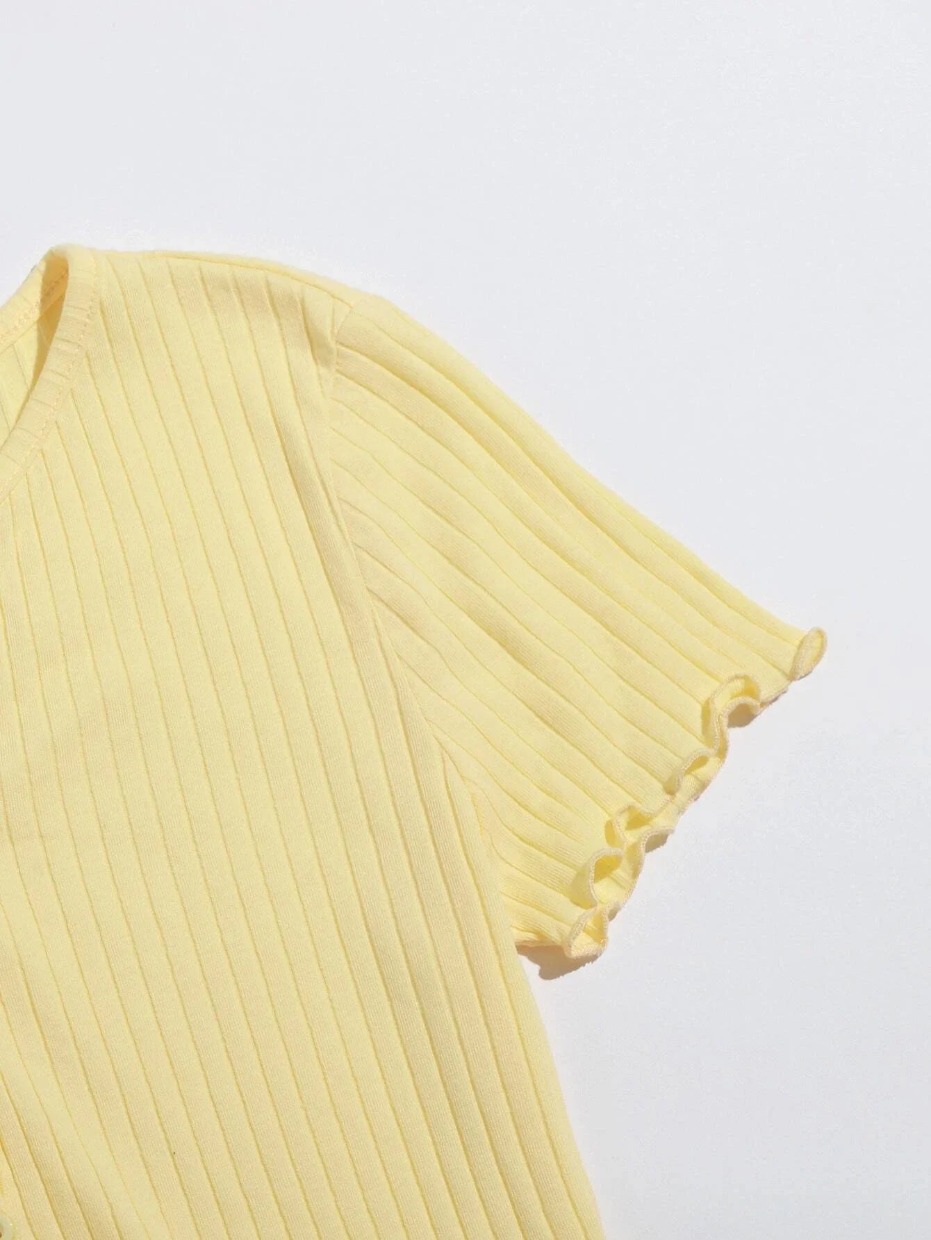 Buy SHEIN EZwear Button Front Lettuce Trim Crop Top in Pakistan