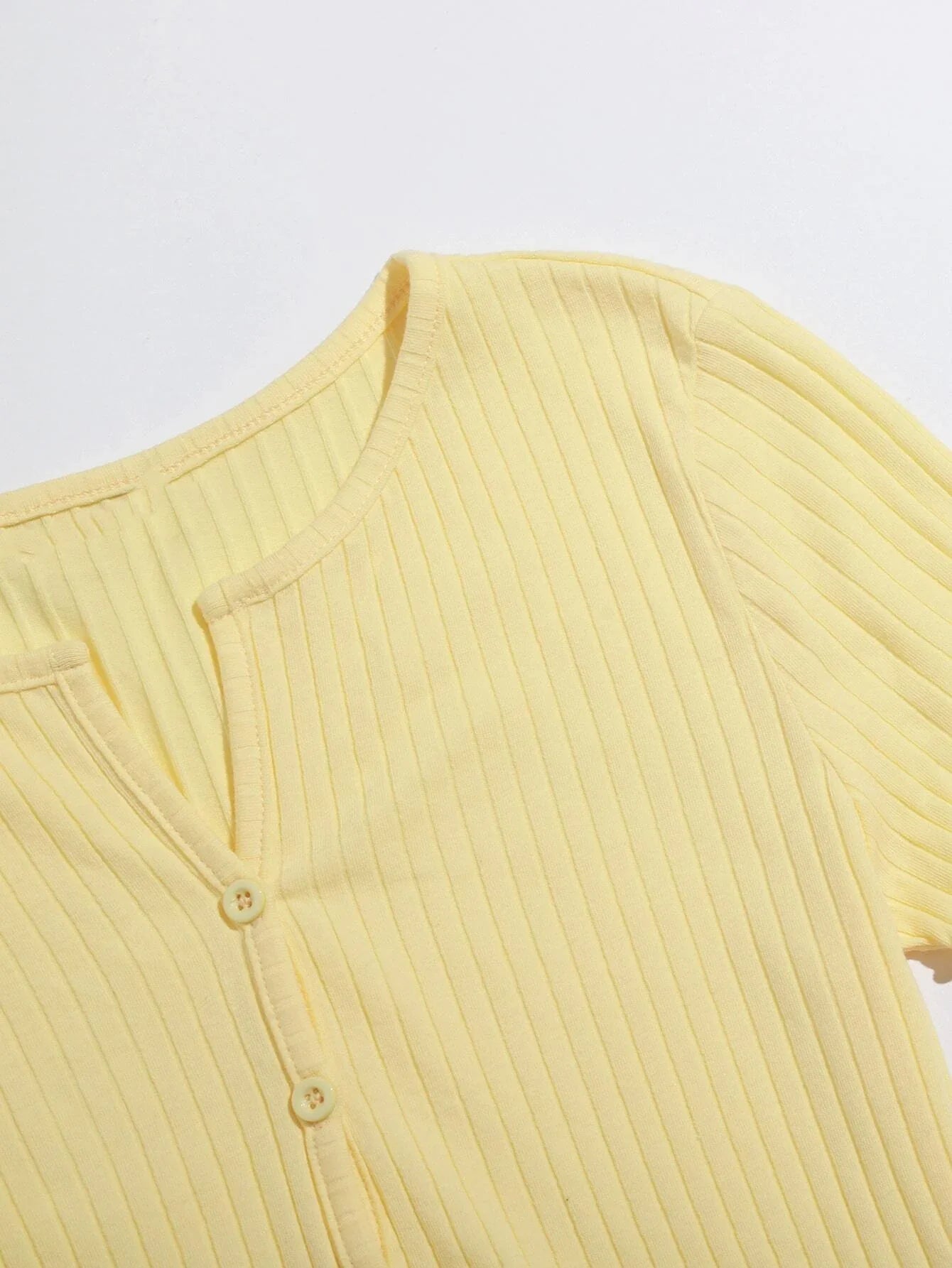 Buy SHEIN EZwear Button Front Lettuce Trim Crop Top in Pakistan