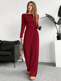 Buy SHEIN EZwear Red Knitted Women Bodysuit Set in Pakistan