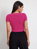 Buy SHEIN EZwear Crew Neck Crop Tee in Pakistan