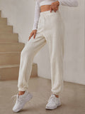 Buy SHEIN EZwear Elastic Waist Solid Teddy Pants in Pakistan