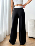 Buy SHEIN EZwear High Waist Plicated Detail Wide Leg Suit Pants in Pakistan