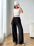 Buy SHEIN EZwear High Waist Plicated Detail Wide Leg Suit Pants in Pakistan