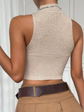 Buy SHEIN EZwear Mock Neck Crop Knit Top in Pakistan