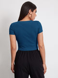 Buy SHEIN EZwear Rib-knit Crop Top in Pakistan