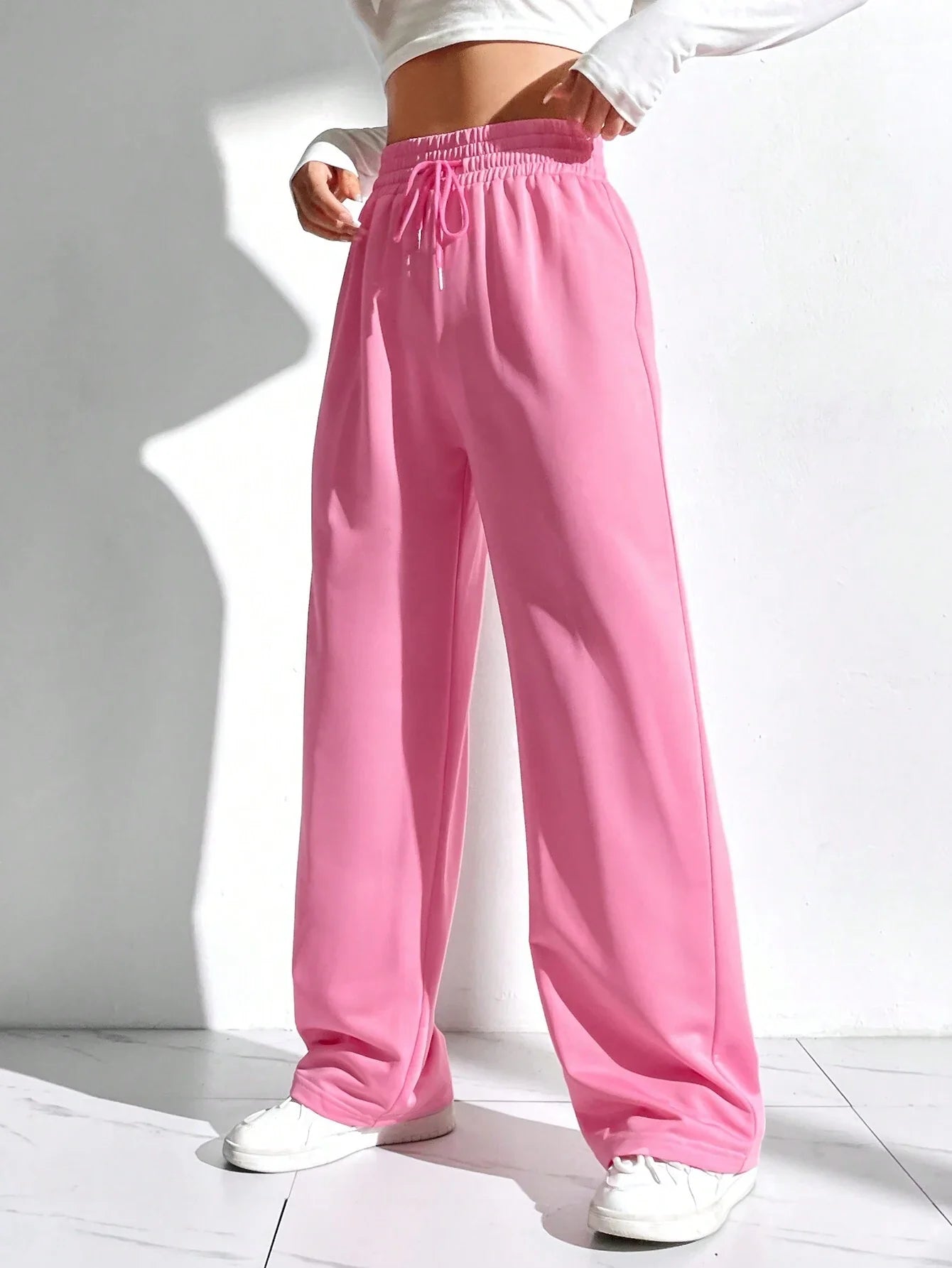 Buy SHEIN EZwear Solid Color Drawstring Waist Sweatpants in Pakistan
