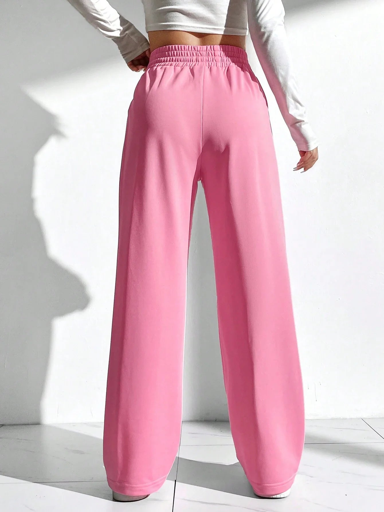 Buy SHEIN EZwear Solid Color Drawstring Waist Sweatpants in Pakistan
