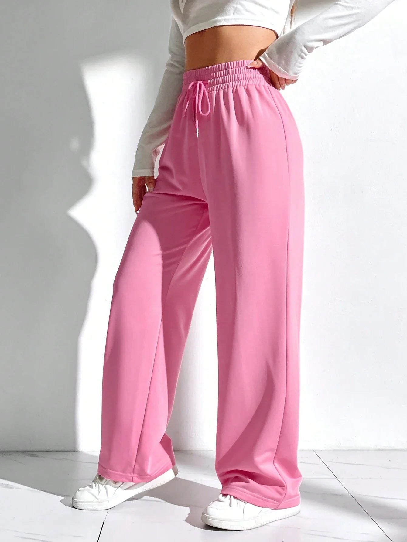 Buy SHEIN EZwear Solid Color Drawstring Waist Sweatpants in Pakistan