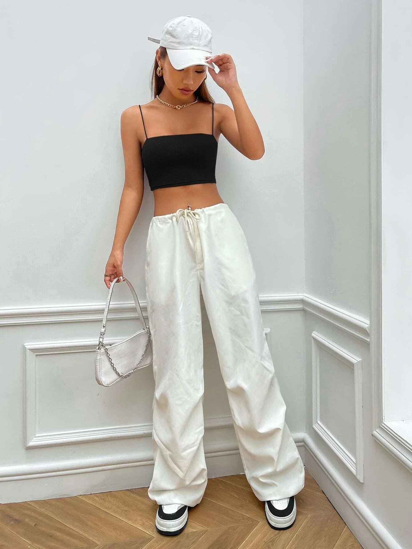 Buy SHEIN EZwear Solid Crop Cami Top in Pakistan