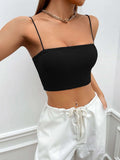 Buy SHEIN EZwear Solid Crop Cami Top in Pakistan