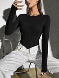 Buy SHEIN EZwear Solid Hanky Hem Tee in Pakistan