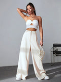 Buy SHEIN EZwear Solid Wide Leg Pants in Pakistan