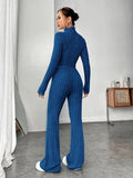 Buy SHEIN EZwear Spring Mock Neck Crop Tee & Flare Leg Pants in Pakistan