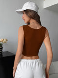 Buy SHEIN EZwear Square Neck Ruched Crop Tank Top in Pakistan